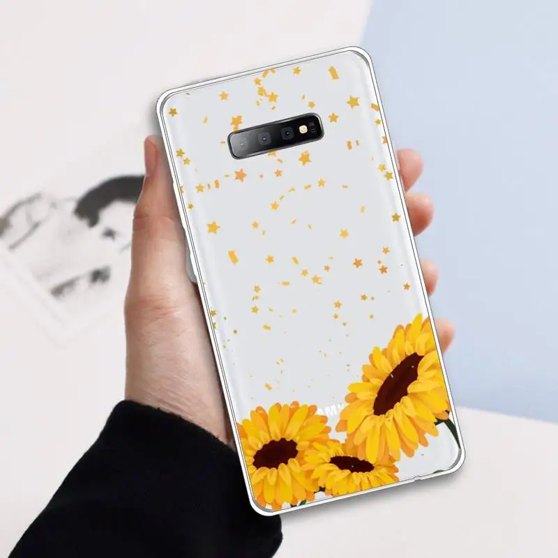 

sunflower Luxury Unique Design Phone Case Transparent For Samsung Galaxy A 71 21s S note 8 9 10 plus 20 ultra