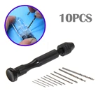 Мини Микро алюминиевая ручная дрель с бесключевым патроном HSS спиральное сверло деревообрабатывающие сверлильные вращающиеся инструменты ручное сверло