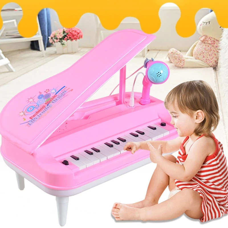 

Multi-Function 2 Color Optional Kids Music Education Piano Keyboard Toy with 14 Demo Songs for Toddlers DXAD