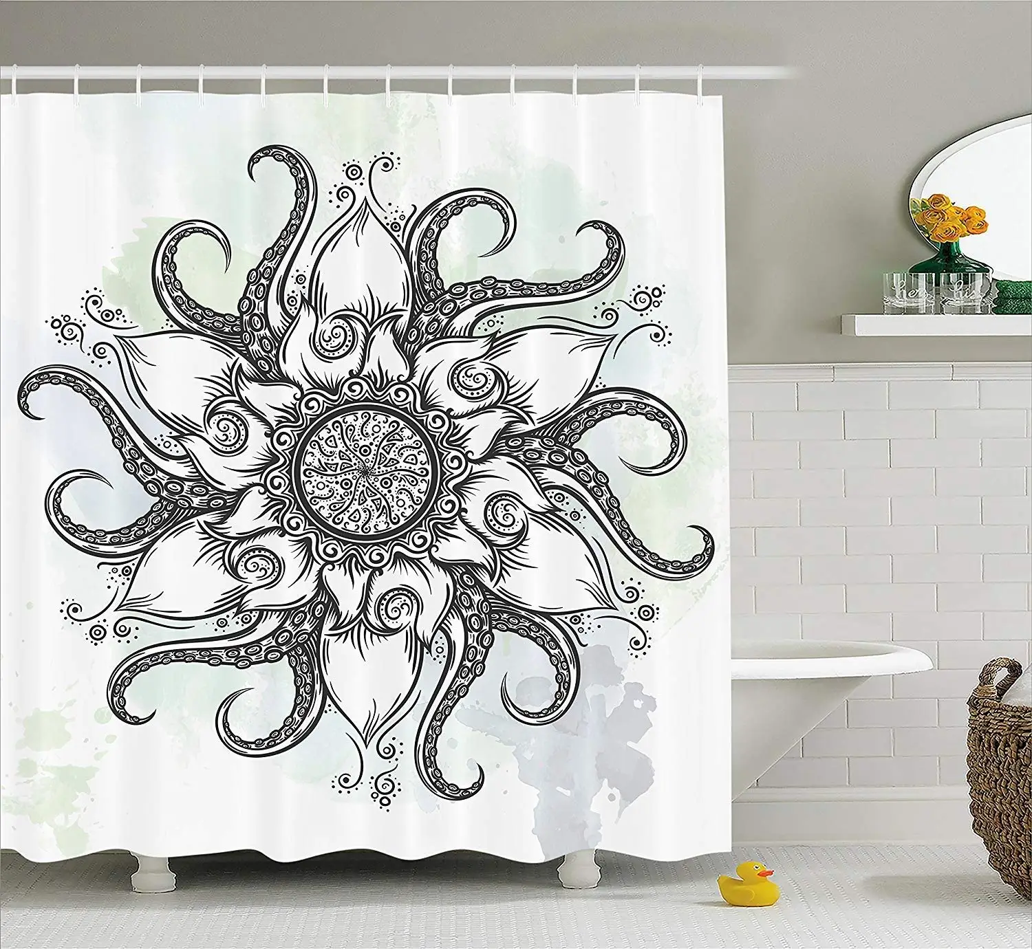 Занавеска для душа в ванную комнату занавеска ванны виде осьминога морской