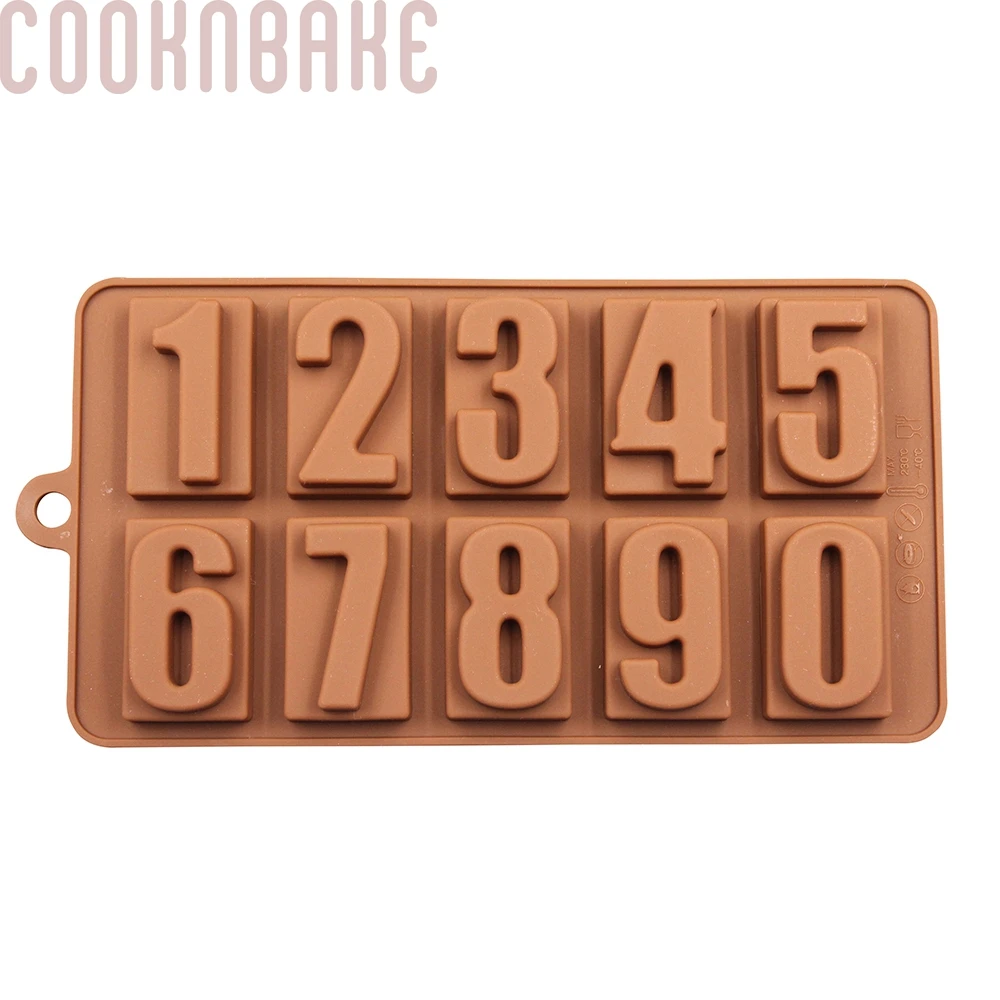COOKNBAKE цифровая шоколадная Форма Силиконовые формы для торта печенье номер 0 9