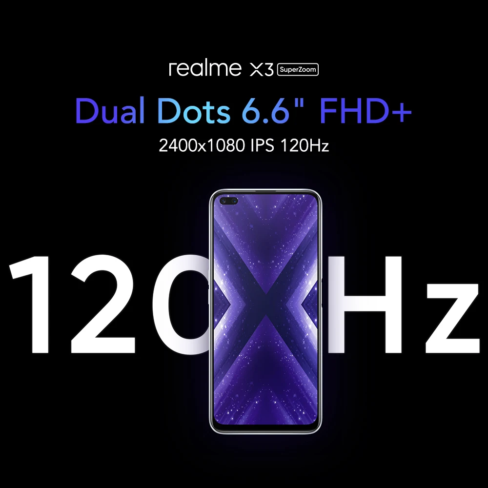 Смартфон realme X3 с суперувеличением 8 ГБ 128 60X Snapdragon 855 + 120 Гц экран 3 0 дюйма зарядное