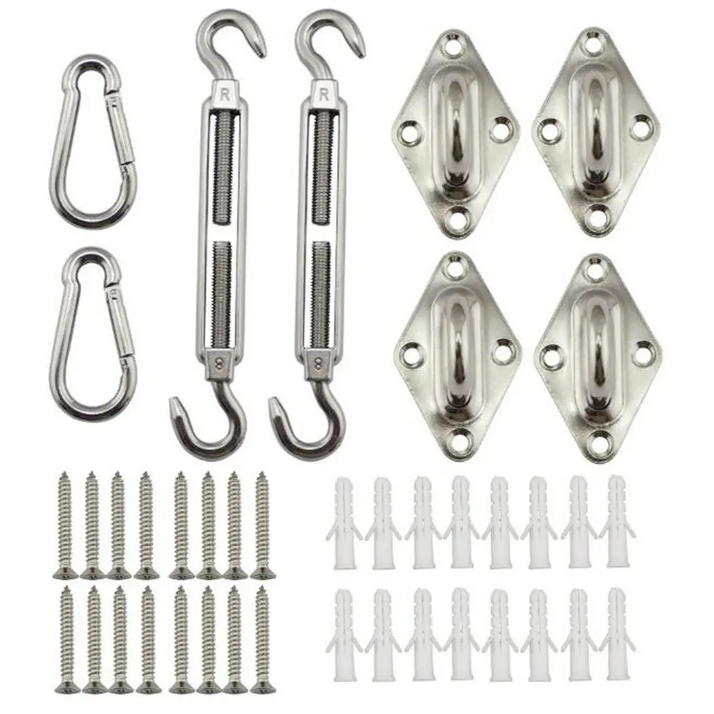 

Tensioning Screws Snap Hooks Wall Bracket Awning Attachment Set Kit Privacy Screen Assembly Material Complete Set