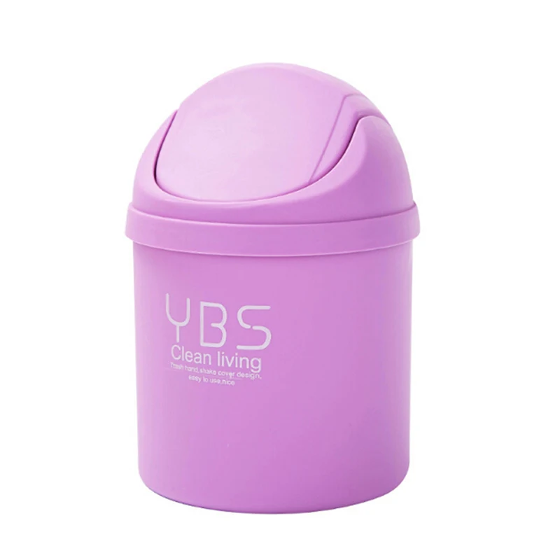 

1PC Cute Mini Desktop Storage Box Waste Container Desktop Cleaning Barrel Creative Small Desk Storage Dustbins Organizer