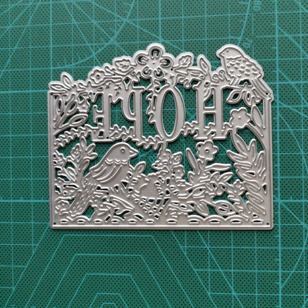 

Bird Leaves Metal Cutting Dies Craft Hope Letters Decoration Die Cut Embossing Card Make Stencil Frame