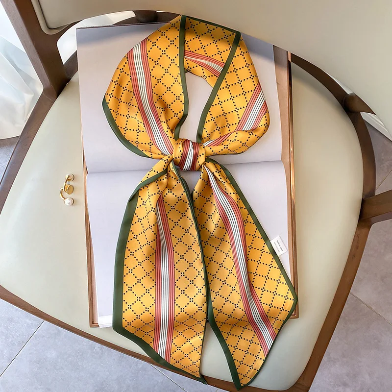 

New 2021 Hair Scarf For Women Floral Print Kerchief Bag Scarfs Female diamond Headband Cute Hairband Neck Scarves For Ladies