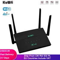 kuwfi cpe 4g wireless router unlimited 150mbps 3g4g lte router with sim card slot 42dbi external antennwireless wifi hotspot