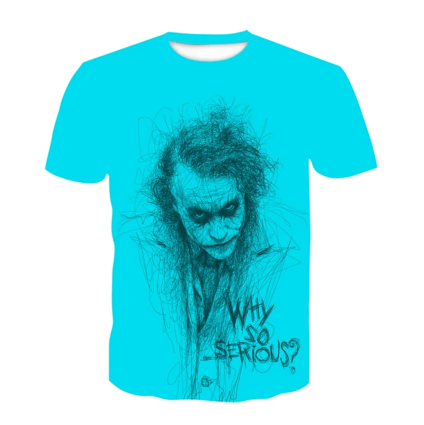 

Movie Clown Men's T-Shirts Fashion 3D T-Shirts Horror Pattern Tops Summer Casual O-Neck Short-Sleeved Boys Clothing Streetwear