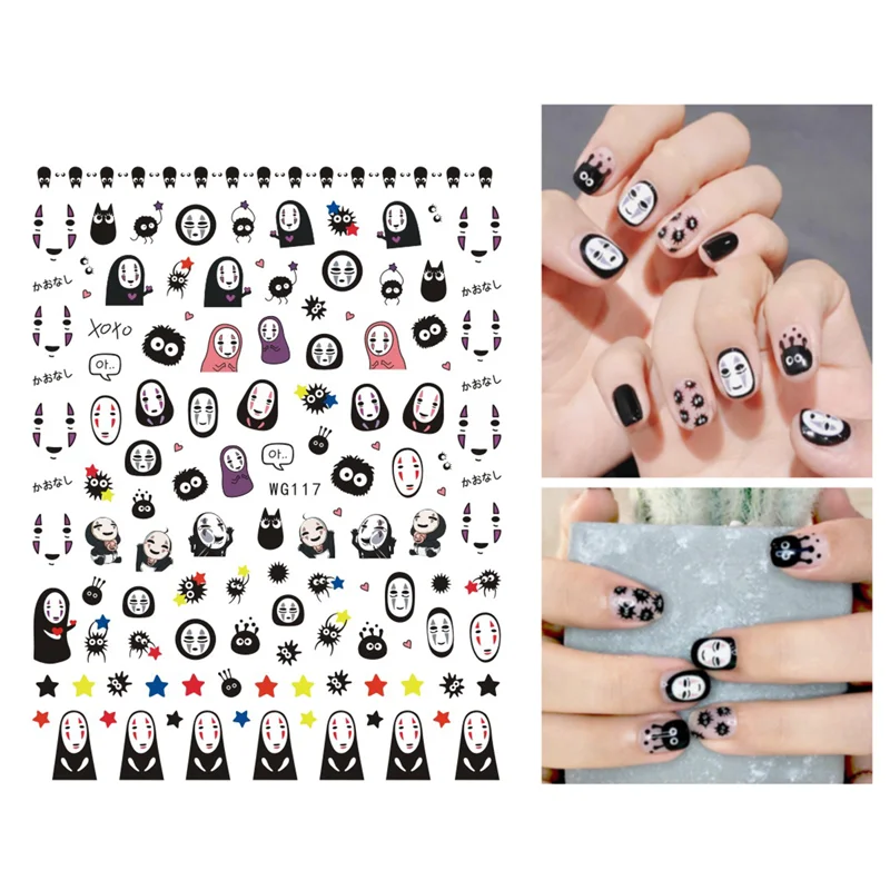 

10PCS Vampire Skull Grimace Mask Pumpkin Lantern Halloween Series Nail Art Sticker Old Witch Spider Web Nail Decal Crow Bat Set