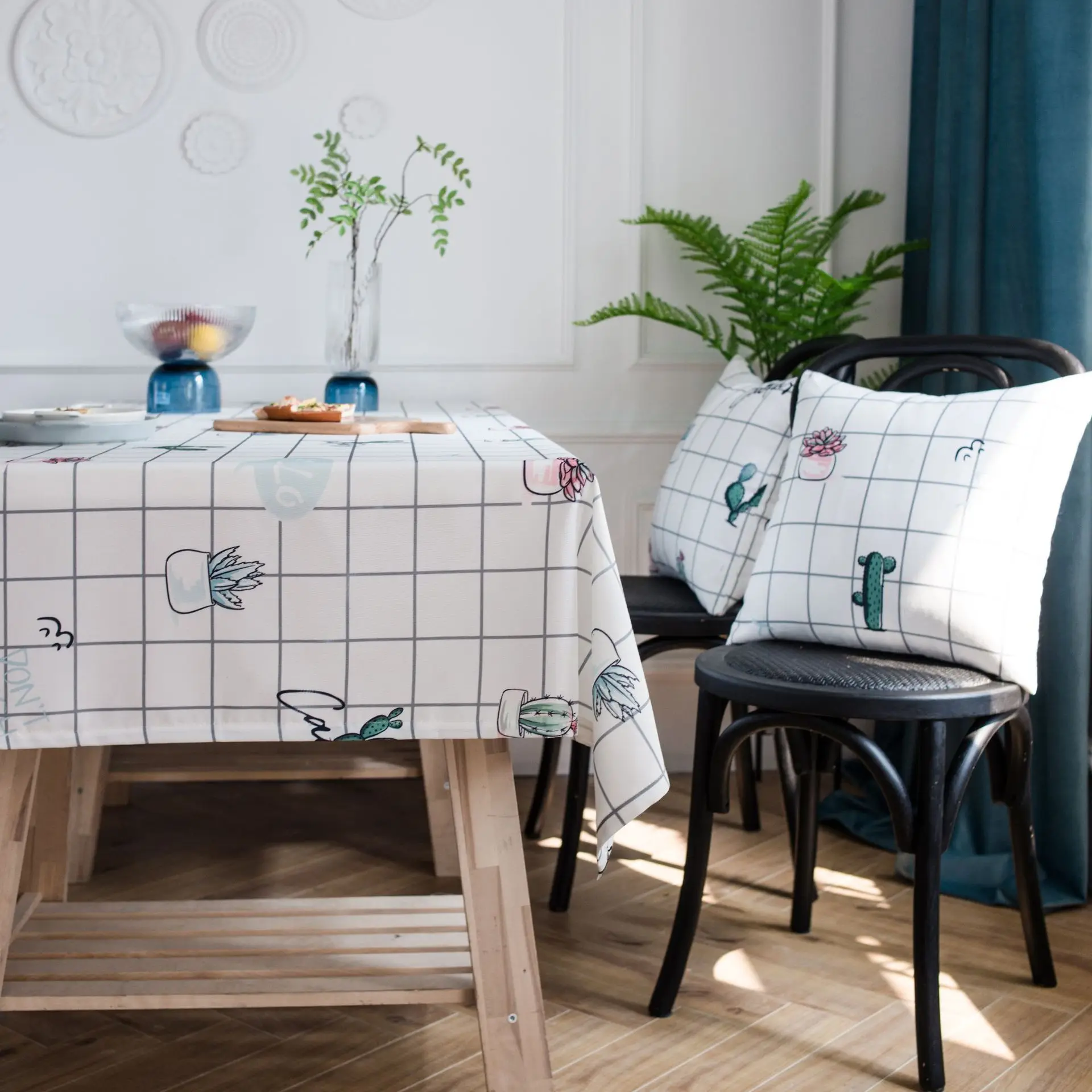 Новая Водонепроницаемая полиэфирная прямоугольная скатерть в белую клетку с