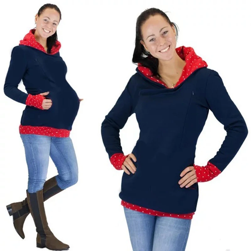 Толстовка с капюшоном для грудного вскармливания осенне-зимняя женская одежда