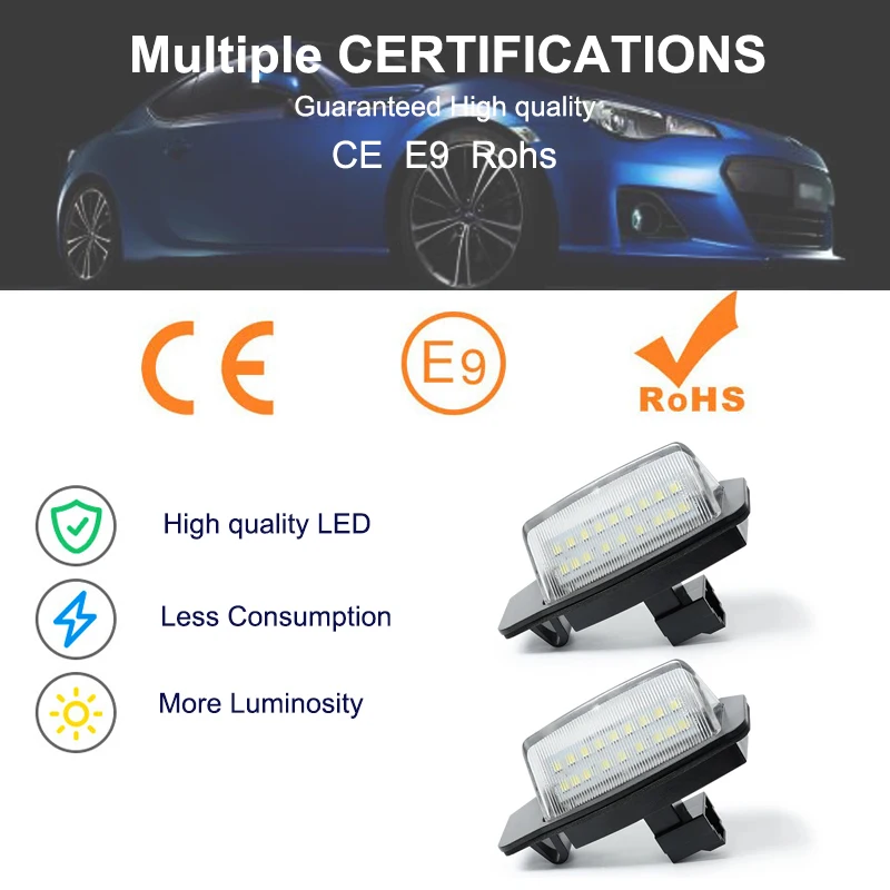 2 шт. LED номер лицензии светильник Настенные светильники белого Canbus для Mitsubishi
