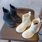 Ботинки-Носки детские, сетчатые, черные, белые, Осенние, дышащие, без шнуровки, до середины икры, Размер 27-38