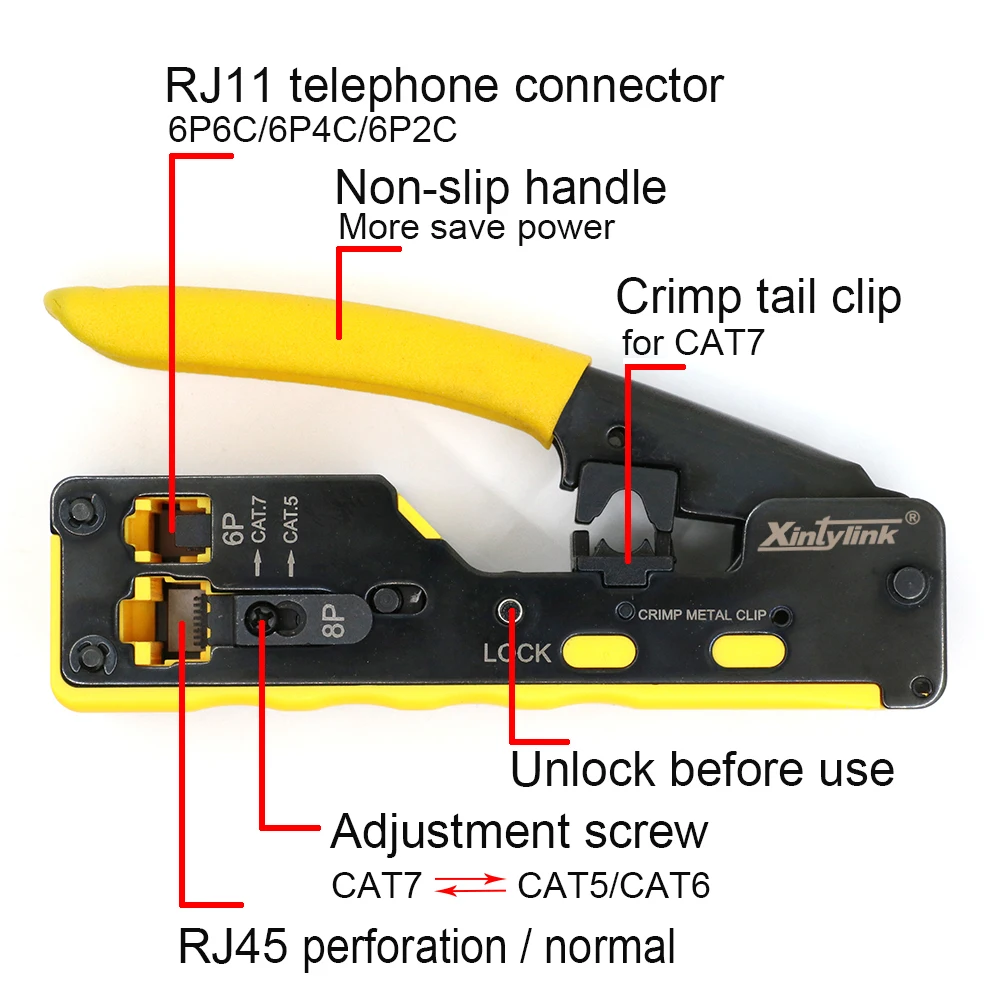 Обжимной инструмент xintylink rj45 обжимные плоскогубцы rg45 cat5 cat6 cat7 CAT8 сетевой для