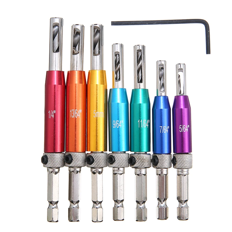 

7pcs Self Centering Lock Hinge Drill Bit Sets Woodworking Drilling Pilot Hole Opener For Wood Tool Hole Saw Cabinet Tools Set