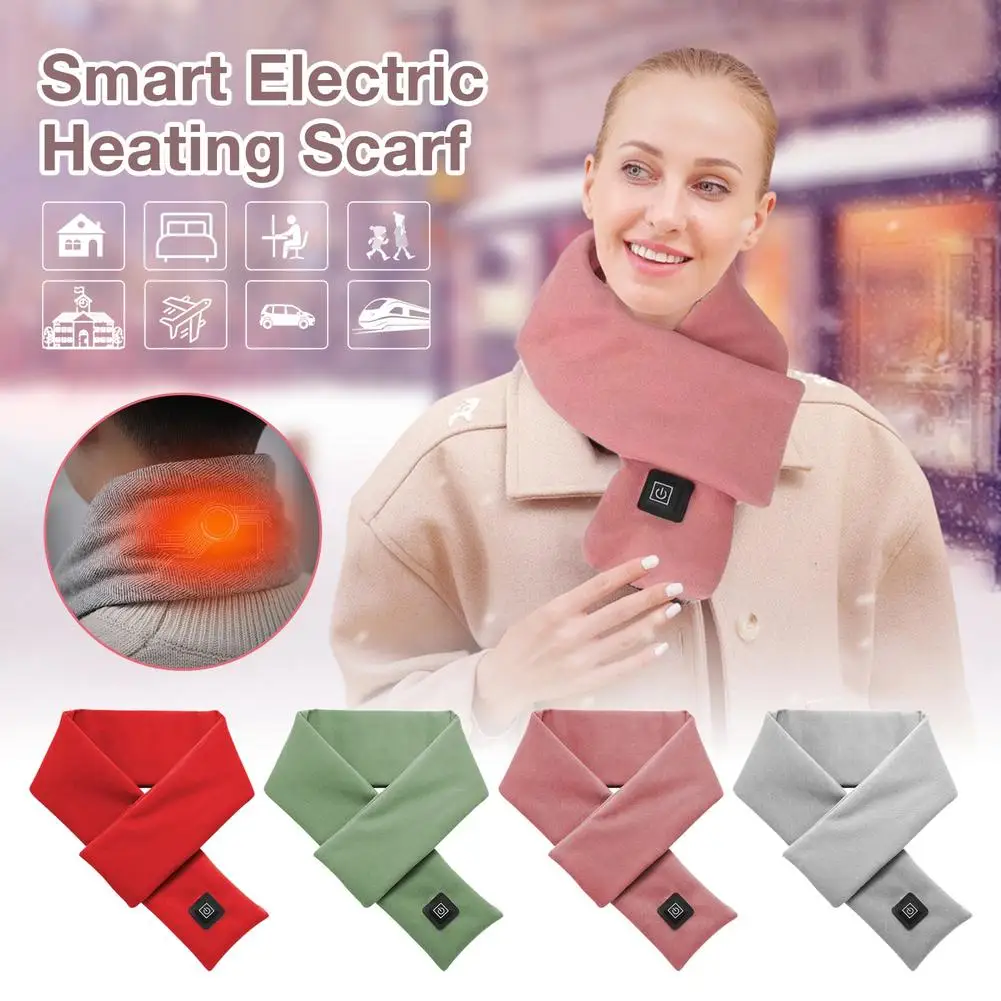 

Electric Heated Scarf Ski Snow Warm Winter Neck Wrap USB Heating Scarf Thanksgiving Christmas Gifts For Heating Skiing