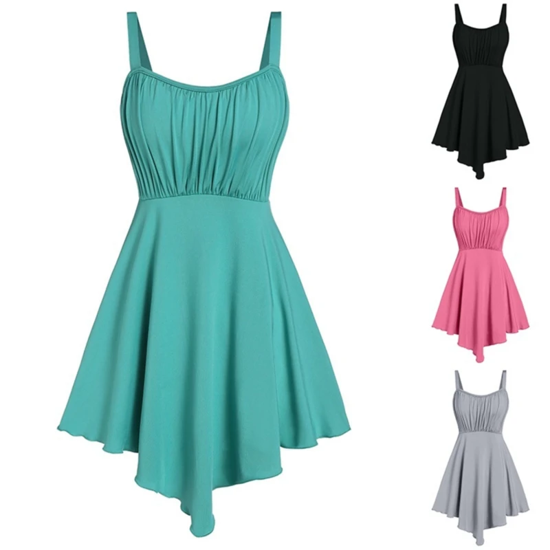 

Модное женское летнее платье 2021, повседневное женское платье на бретелях-спагетти без рукавов, плиссированное облегающее женское мини-плат...