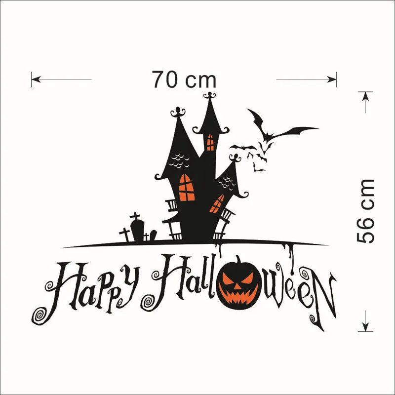 Наклейки на стену в виде тыквы летучей мыши замка гробницы для магазина