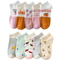 10 pair fruit print women socks set cute street wear ankle socks pack asakuchi short cotton happy summer calcetines mujer sokken