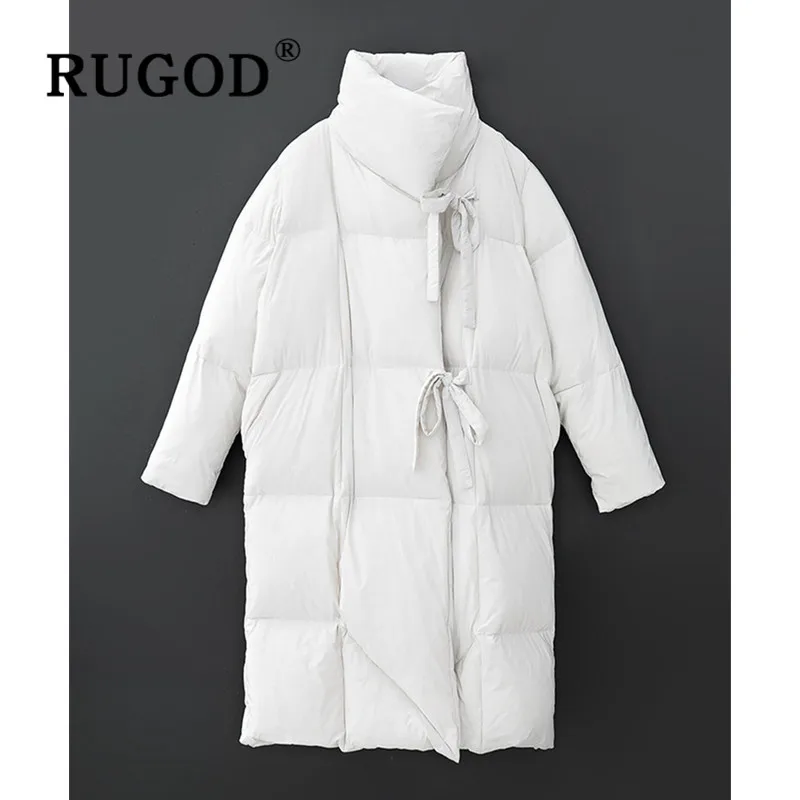RUGOD осень зима новый стиль Шикарный утолщенный пуховик сплошной цвет теплое