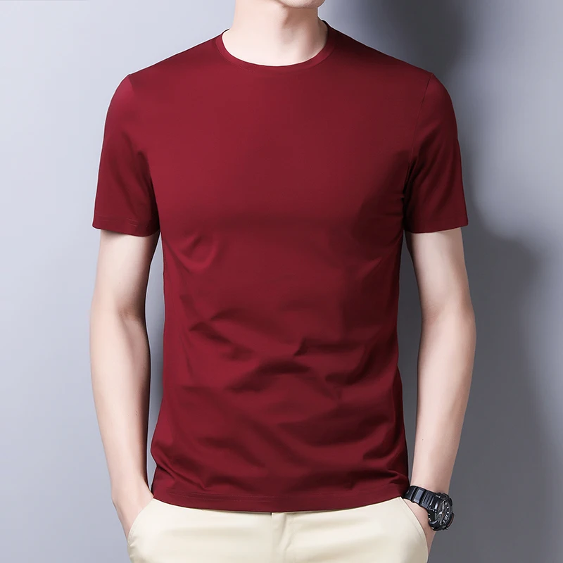 

Liseaven 2021 Summer New Solid T Shirt Men Causal O-neck T-shirt Male High Quality men Tops