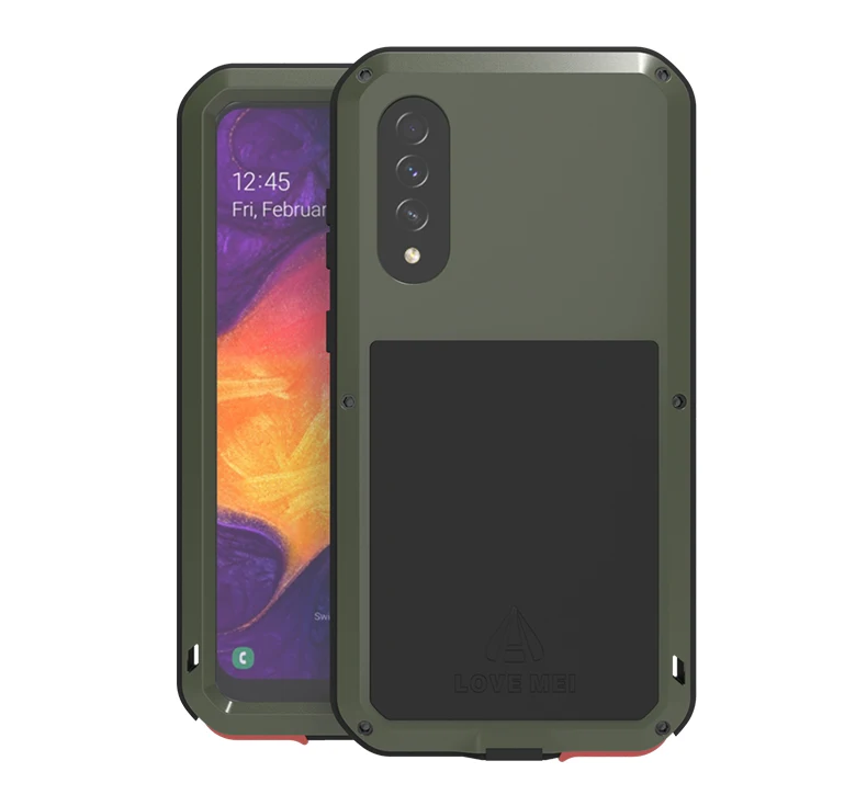 Армейский зеленый Для samsung Galaxy A70 чехол LOVE MEI ударопрочный грязезащитный водостойкий металлический защитный чехол для телефона для samsung Galaxy A70 - Цвет: Армейский зеленый