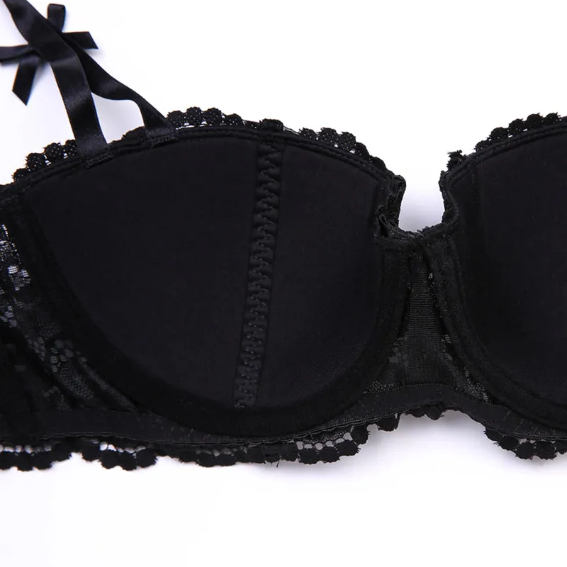 

Sexy cotton lace bra+panties+garter+stockings 4 pcs underwear push up white lingerie set