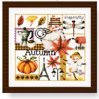 autumn diy craft stich cross stitch package cotton fabric needlework embroidery crafts counted cross stitching kit