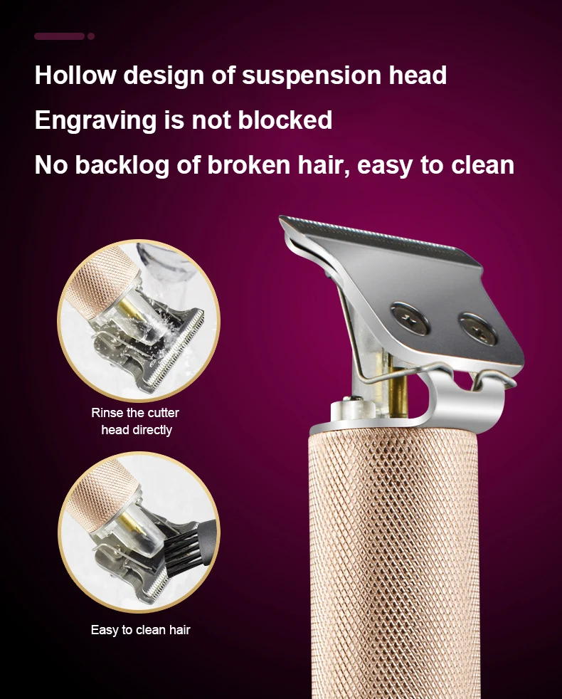 

Электрическая машинка для стрижки волос T-образная, профессиональный портативный металлический беспроводной триммер, 1 шт., водонепроницае...