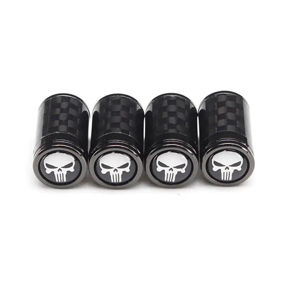 Колпачки для клапанов шин (4 шт./компл.) Медь + углеродное волокно универсальные