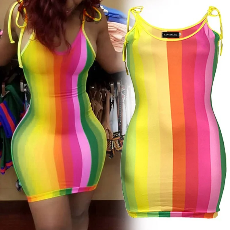 

Женское пикантное короткое платье в полоску, облегающее платье на бретелях