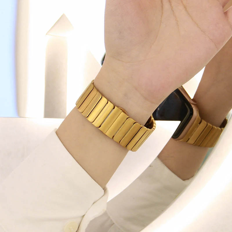 Luxury Strap for Apple watch band 44mm 40mm iWatch band 38mm 42mm Stainless Steel Watchband bracelet for Apple watch 6 5 4 3 SE