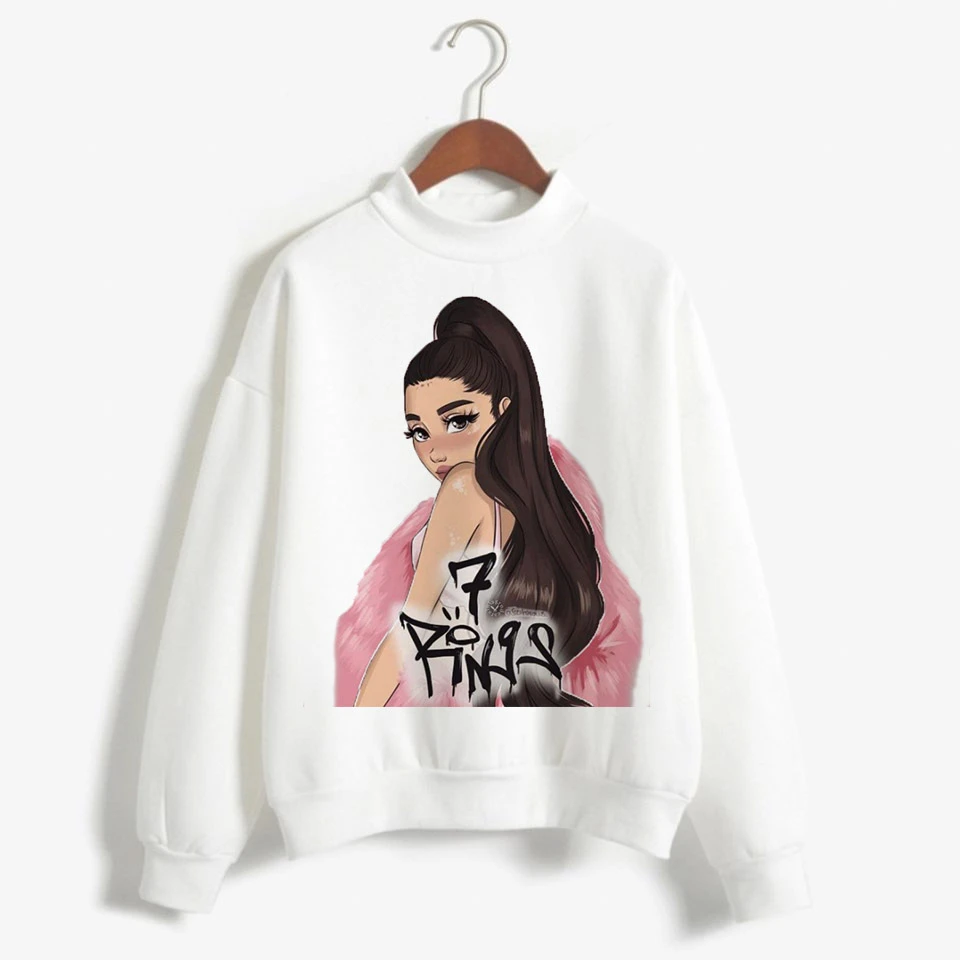 Новая Толстовка Ariana Grande, одежда, 7 колец, женские толстовки, негабаритная уличная одежда с капюшоном, Женская печать, капюшон Highstreet - Цвет: 4011
