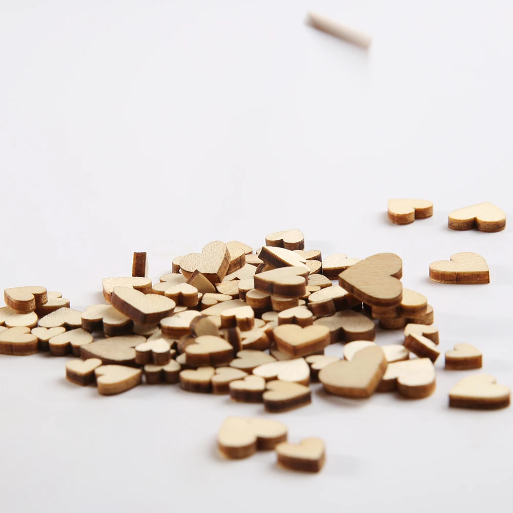 100 шт. дерево любовь пуговицы для шитья в форме сердца стол разброс ремесло DIY