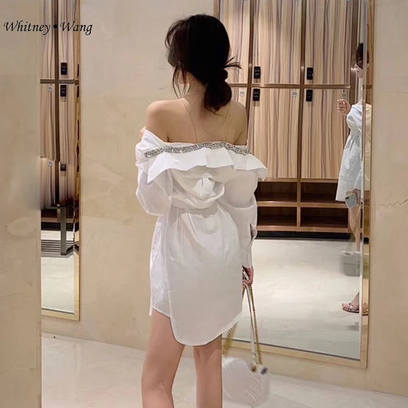 WHITNEY WANG весна 2020 модная уличная одежда сексуальная сетка пэчворк бриллианты