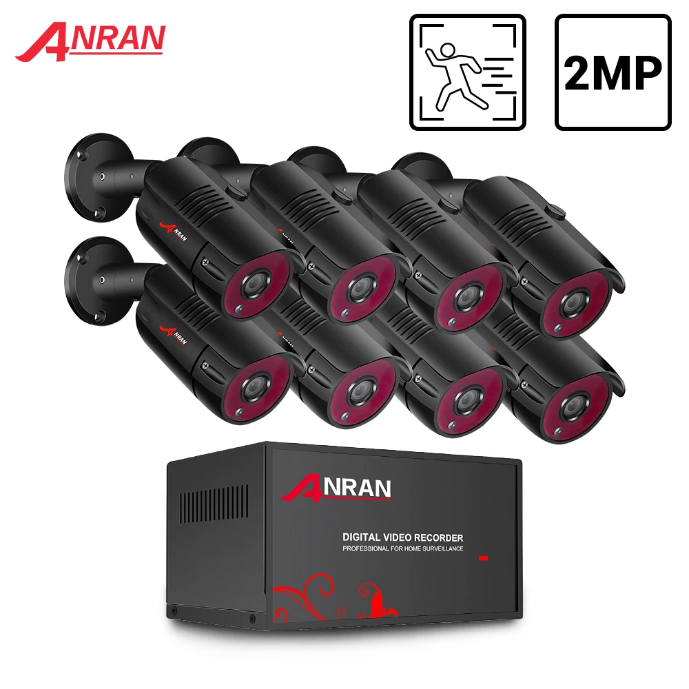 ANRAN Security Cameras System 1080P Video Surveillance Kit Home CCTV 8CH 2MP 8PCS Outdoor AHD Camera | Безопасность и защита