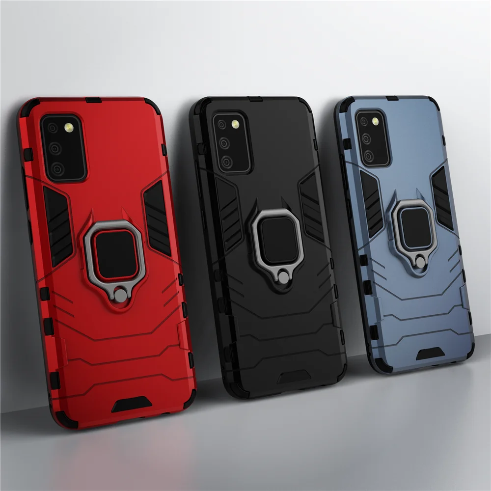 

For Samsung Galaxy M02S M 02S Case Armor Ring Stand Holder Phone Cover for Samsung M02S SM-M025F/DS 6.5'' Shockproof Funda Capa