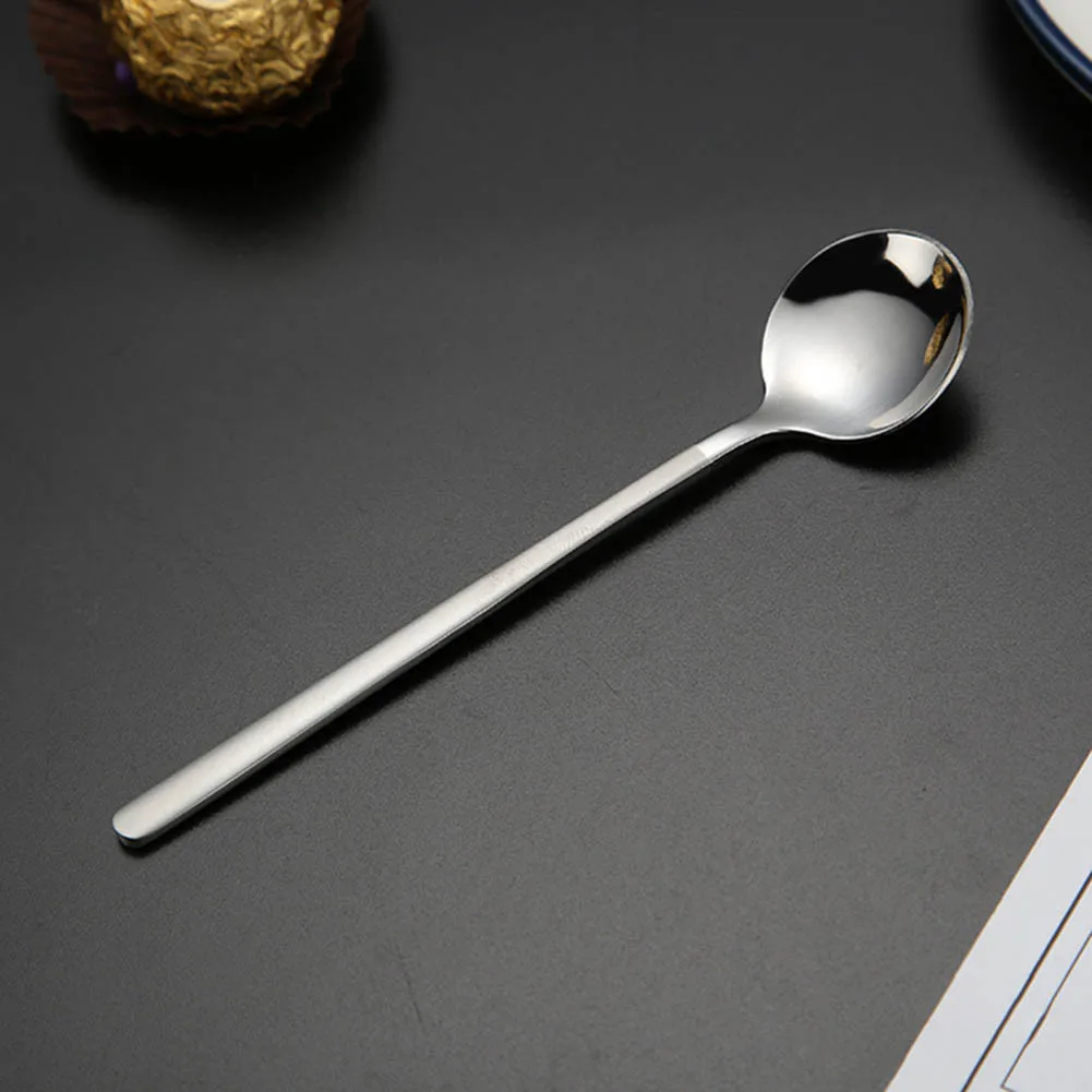 

Pack Of 6 Stainless Steel Spoon Long Handle Dessert Tea Spoon Kitchen Accessorie *100% Brand New And High Quality.