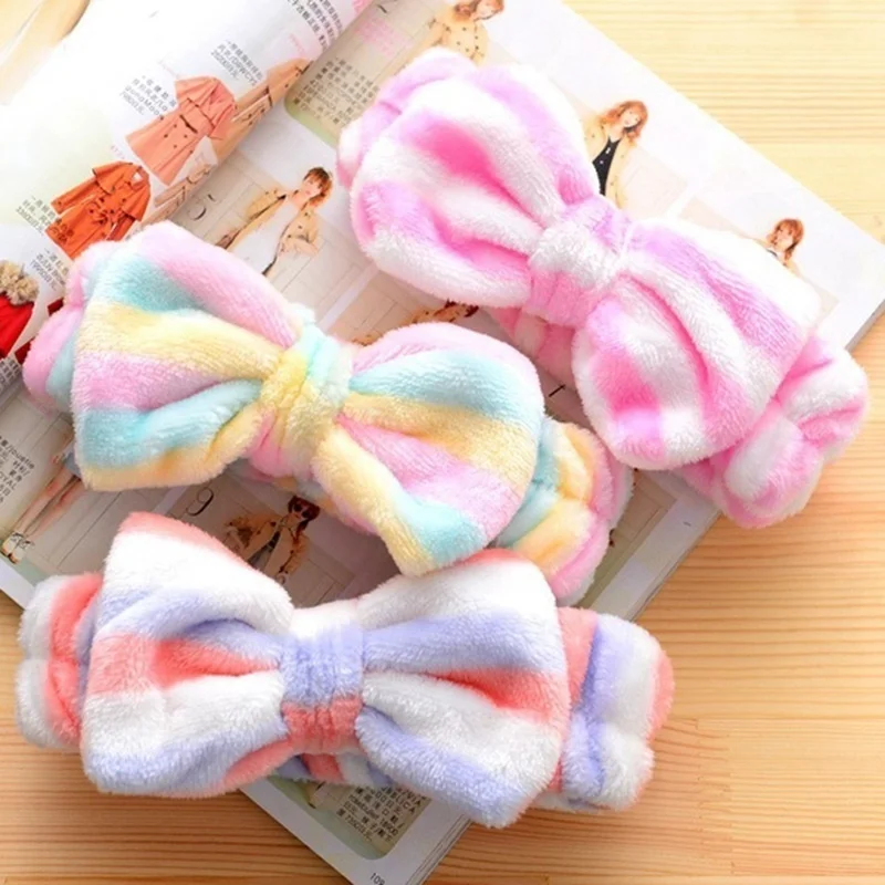 2020 Washing Face Turban Makeup Accessories Bow Hairband Hair New OMG Headband Women Head Wrap Soft Coral Fleece |