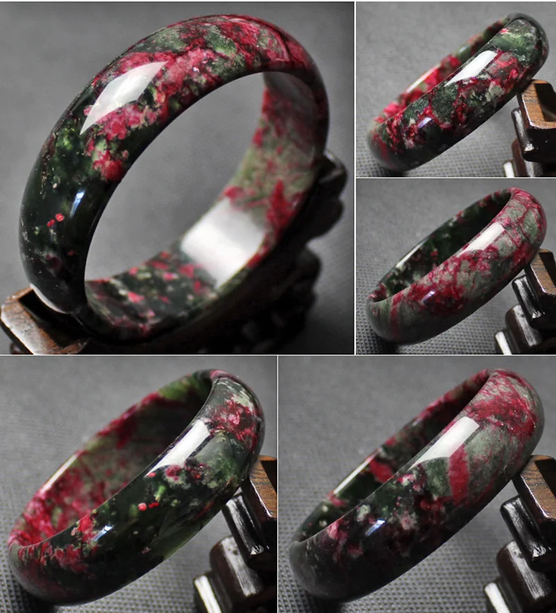 Genuine Natural Peach Blossom Jade Bangle Plum Flower Bangles Women Jewelry | Украшения и аксессуары