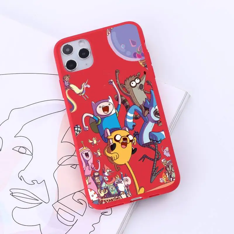 

Adventure Time with Finn and Jake Phone Case Red Candy Color for iPhone 6 7 8 11 12 s mini pro X XS XR MAX Plus