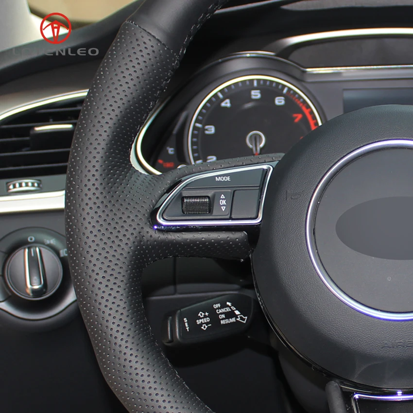 LQTENLEO черная искусственная кожа DIY для Audi A1 A3 A4 2015 2016 A7 2012 2018 S7 2013 RS7 2014 2015|car steering wheel