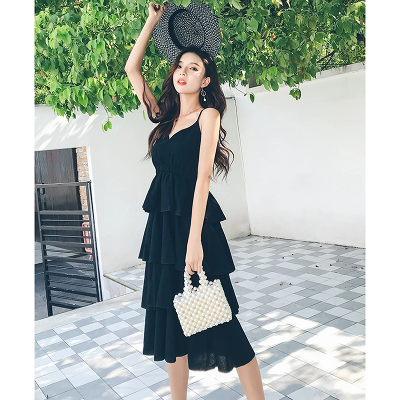 Женский Длинный пляжный сарафан в горошек красное повседневное винтажное платье