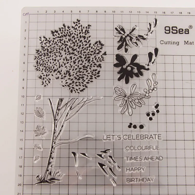 Дерево и лист прозрачный значок для DIY Скрапбукинг/изготовление карт|Штампы