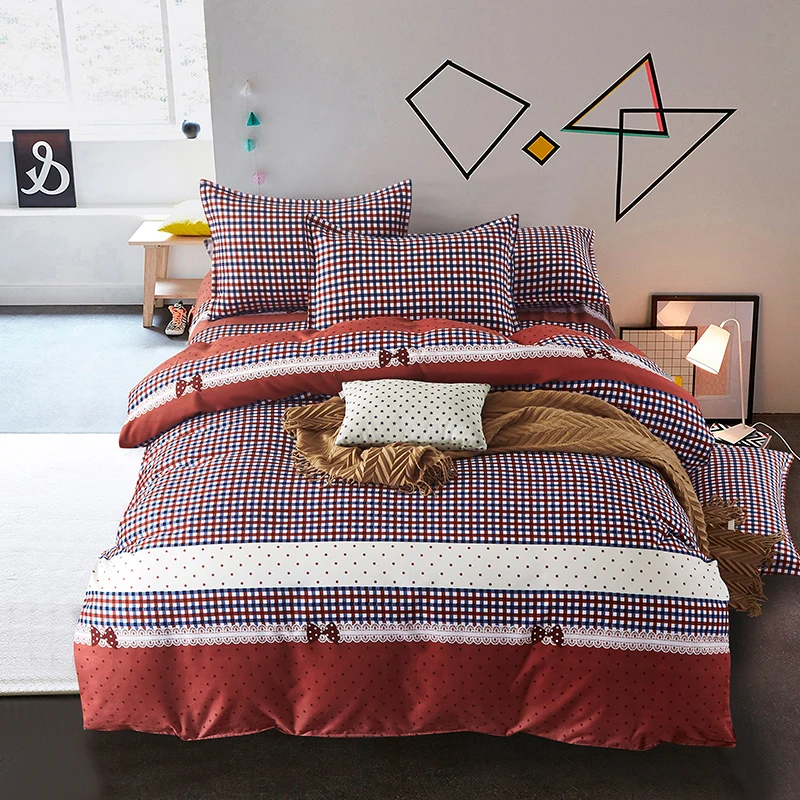 

(Quilt cover + pillowcase) 3-piece quilt cover brushed four-season universal quilt cover with multiple specifications