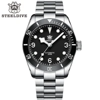 steeldive mens automatic watch sd1958 blue dial sapphire ceramic bezel 20atm water resistance nh35 mechanical movement watches