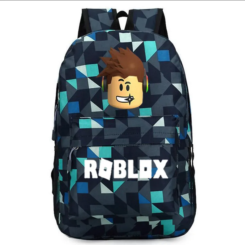 Рюкзак ROBLOX для мальчиков и девочек, школьные ранцы унисекс для ноутбука, дорожная сумка на ремне для подростков - изображение