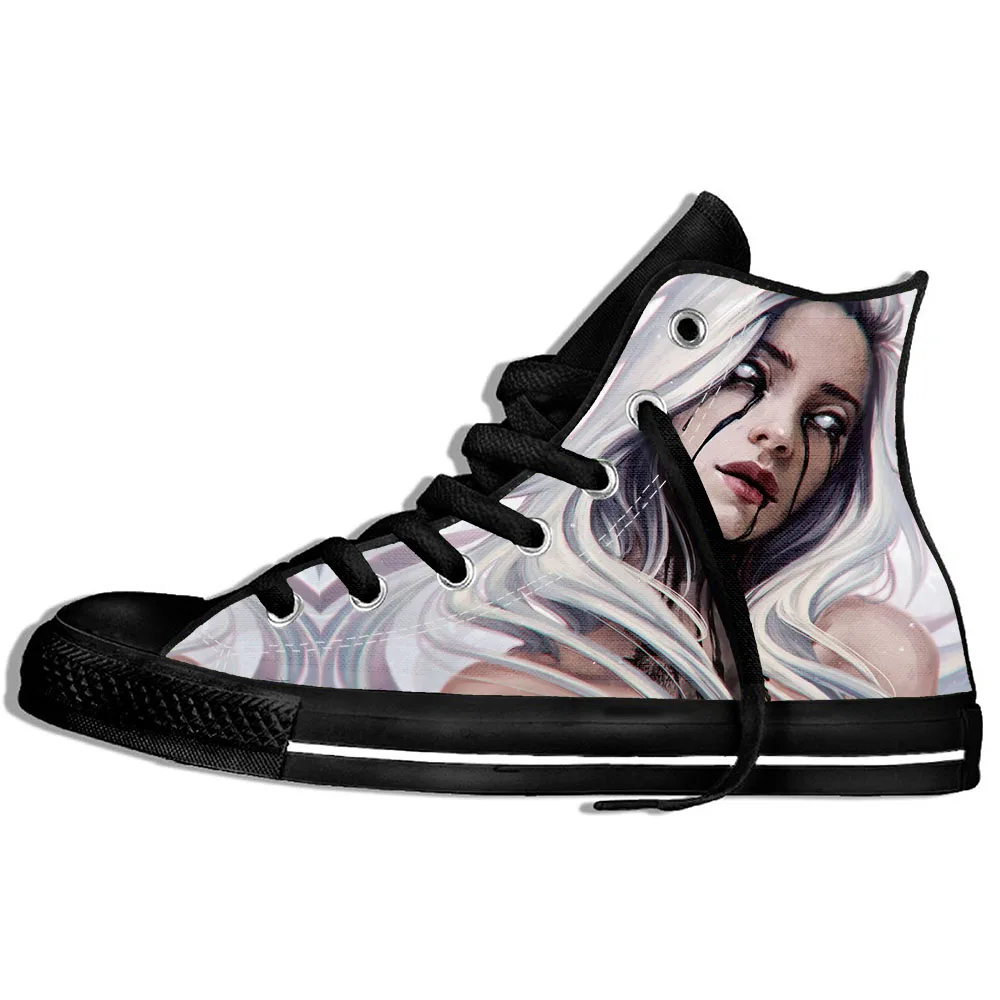 Billie Eilish 9 Модные Billie Eilish 3D повседневная обувь для мужчин/Женская обувь высокого качества в стиле Harajuku 3D печать Billie Eilish парусиновые туфли - Цвет: Billie Eilish 9
