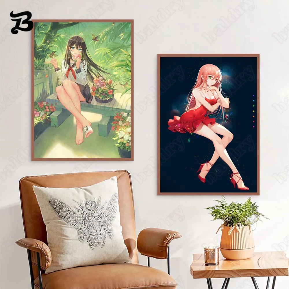 Картина на холсте настенное искусство анимация красивая сексуальная девушка с