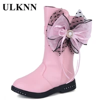 children girl fashion boots student school shoes for kids baby girl winter party princess shoes bow leather boots non slip 4 12y